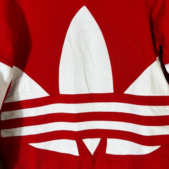 NWT Adidas Trefoil Sweatshirt Boys M Red Crewneck Logo Pullover Streetwear - Picture 3 of 7